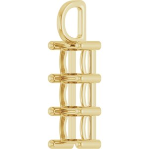 18K Yellow Gold 5x5 mm Square Pendant Mounting – image 4