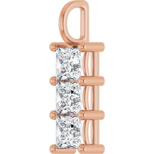 14K Rose Gold 5x5 mm Square Pendant Mounting – image 3