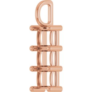 14K Rose Gold 5x5 mm Square Pendant Mounting – image 4