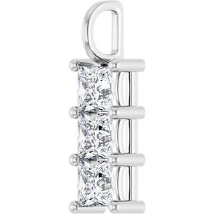 14K White Gold 5x5 mm Square Pendant Mounting – image 3