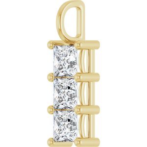10K Yellow Gold 5x5 mm Square Pendant Mounting – image 3