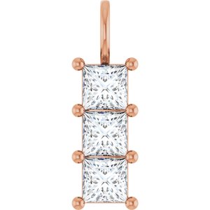 14K Rose Gold 5x5 mm Square Pendant Mounting