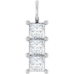 10K White Gold 5x5 mm Square Pendant Mounting