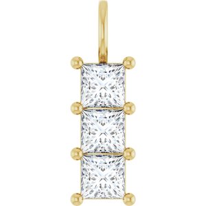 10K Yellow Gold 5x5 mm Square Pendant Mounting