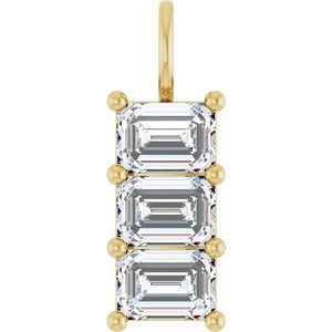 14K Yellow Gold 7x5 mm Emerald Pendant Mounting