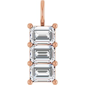 14K Rose Gold 7x5 mm Emerald Pendant Mounting