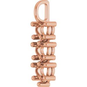 10K Rose Gold 5.5x5.5 mm Heart Pendant Mounting – image 4
