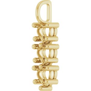 10K Yellow Gold 5.5x5.5 mm Heart Pendant Mounting – image 4
