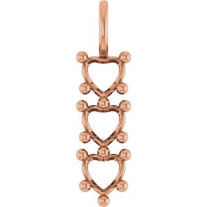 10K Rose Gold 5.5x5.5 mm Heart Pendant Mounting – image 2