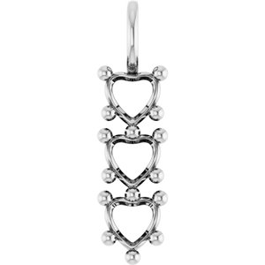 Platinum 5.5x5.5 mm Heart Pendant Mounting – image 2