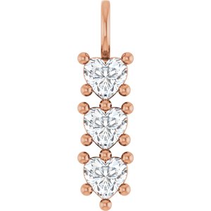 14K Rose Gold 5.5x5.5 mm Heart Pendant Mounting