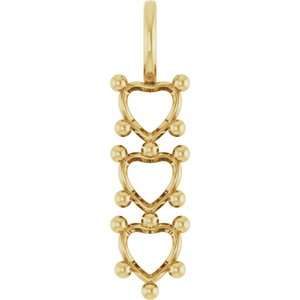 14K Yellow Gold 5.5x5.5 mm Heart Pendant Mounting – image 2