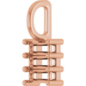 18K Rose Gold 4.5x2 mm Straight Baguette Pendant Mounting – image 4