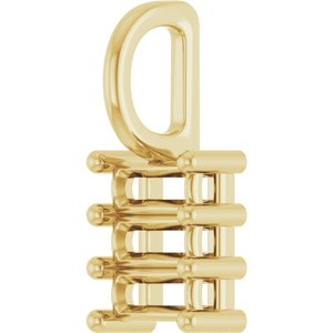 14K Yellow Gold 4.5x2 mm Straight Baguette Pendant Mounting – image 4