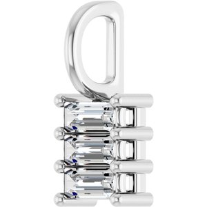 18K White Gold 4.5x2 mm Straight Baguette Pendant Mounting – image 3