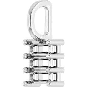 14K White Gold 4.5x2 mm Straight Baguette Pendant Mounting – image 4
