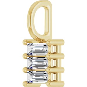 14K Yellow Gold 4.5x2 mm Straight Baguette Pendant Mounting – image 3