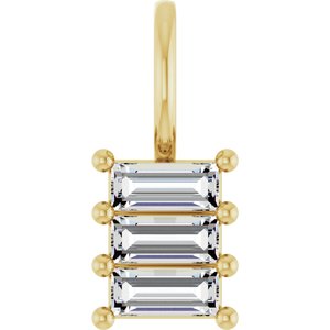 10K Yellow Gold 4.5x2 mm Straight Baguette Pendant Mounting