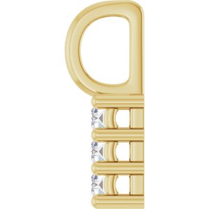 10K Yellow Gold 4.5x2 mm Straight Baguette Pendant Mounting – image 5