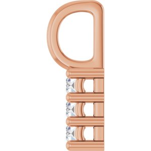 18K Rose Gold 4.5x2 mm Straight Baguette Pendant Mounting – image 5