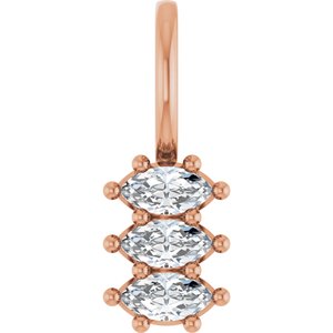 10K Rose Gold 4x2 mm Marquise Pendant Mounting