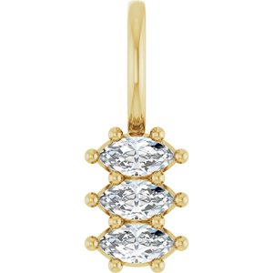 10K Yellow Gold 4x2 mm Marquise Pendant Mounting