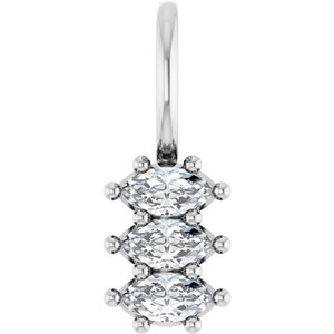 10K White Gold 4x2 mm Marquise Pendant Mounting