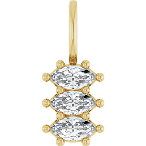 14K Yellow Gold 5x2.5 mm Marquise Pendant Mounting