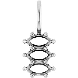 Platinum 5x2.5 mm Marquise Pendant Mounting – image 2