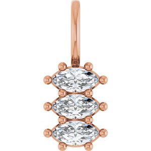 18K Rose Gold 5x2.5 mm Marquise Pendant Mounting