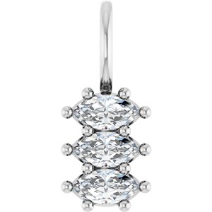 14K White Gold 5x2.5 mm Marquise Pendant Mounting