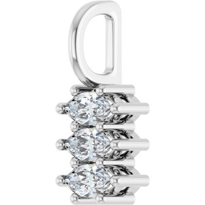 18K White Gold 5x2.5 mm Marquise Pendant Mounting – image 3