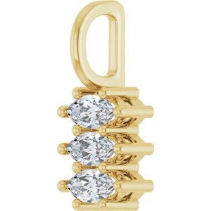 14K Yellow Gold 5x2.5 mm Marquise Pendant Mounting – image 3