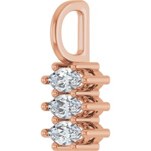 18K Rose Gold 5x2.5 mm Marquise Pendant Mounting – image 3