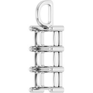 10K White Gold 7x5 mm Emerald Pendant Mounting – image 4
