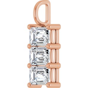 18K Rose Gold 7x5 mm Emerald Pendant Mounting – image 3
