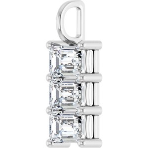 Continuum Sterling Silver 7x5 mm Emerald Pendant Mounting – image 3