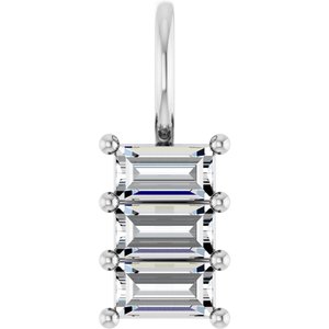 Continuum Sterling Silver 4.5x2.5 mm Straight Baguette Pendant Mounting