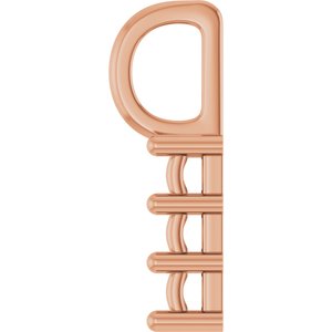 10K Rose Gold 4.5x2.5 mm Straight Baguette Pendant Mounting – image 6