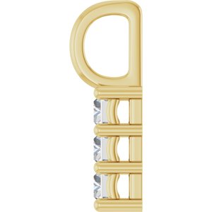 14K Yellow Gold 4.5x2.5 mm Straight Baguette Pendant Mounting – image 5