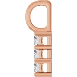 10K Rose Gold 4.5x2.5 mm Straight Baguette Pendant Mounting – image 5