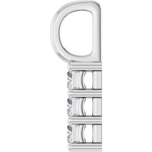 14K X1 White Gold 4.5x2.5 mm Straight Baguette Pendant Mounting – image 5