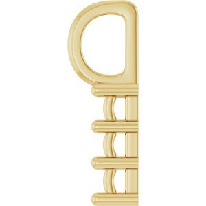 14K Yellow Gold 4.5x2.5 mm Straight Baguette Pendant Mounting – image 6