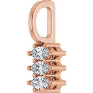 14K Rose Gold 4x2 mm Marquise Pendant Mounting – image 3