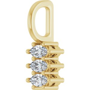 18K Yellow Gold 4x2 mm Marquise Pendant Mounting – image 3