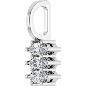 14K X1 White Gold 4x2 mm Marquise Pendant Mounting – image 3