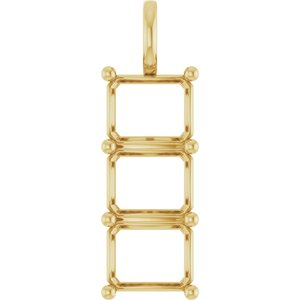 10K Yellow Gold 11x9 mm Emerald Pendant Mounting – image 2