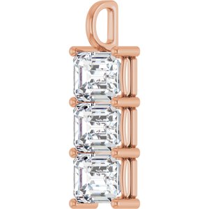 18K Rose Gold 11x9 mm Emerald Pendant Mounting – image 3