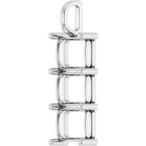 Sterling Silver 11x9 mm Emerald Pendant Mounting – image 4