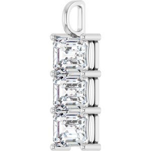 10K White Gold 11x9 mm Emerald Pendant Mounting – image 3